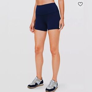 Lululemon True Navy Size 4 with 4" Biker Shorts